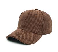 Generisch Cappelli da baseball alla moda in corduroy per donne, uomini, bambini con chiusura regolabile, visiera elegante, cappello da tempo libero 2025, caffè, Taglia unica