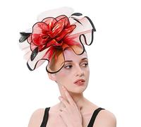 Generisch Cappelli da donna Fascinators Cappello floreale per tea party, matrimonio, chiesa, doppio uso di fermagli per capelli e cerchietto per sport invernali da uomo, c, Taglia unica