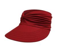 Generisch Cappelli da sole con protezione per il collo, cappello da sole da donna, sport all'aria aperta, cilindro vuoto, multicolore, grande cappello da sole da uomo, Colore: rosso, Taglia unica