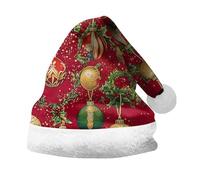 Generisch Cappelli invernali da uomo caldi feste e costumi events Christmas Tree Santa Printing Santa's Hat Turban Donna (Watermelon Red, S)
