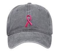 Generisch Cappelli per cancro al seno, da donna, ricamati, regolabili, per la coscienza del cancro al seno, idea regalo per donne