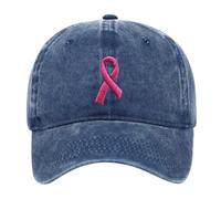 Generisch Cappelli per cancro al seno, da donna, ricamati, regolabili, per la coscienza del cancro al seno, idea regalo per donne