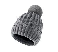 Generisch Cappellino da baseball da bambina 51, da uomo, da donna, invernale, per donna, caldo, lavorato a maglia e con pompon, da baseball, da uomo, grigio., Taglia unica