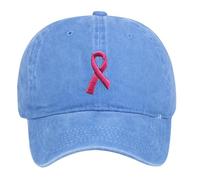 Generisch Cappellino da baseball da donna e uomo, con cancro al seno, Awareness rosa, con ricamo, cappello di solidarietà, cappello motivazionale, aiuto al cancro, taglia unica, Azzurro, Taglia unica