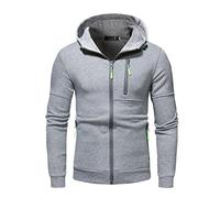 Generisch Cappellino da uomo alla caviglia Maglione Cappotti & Giacche per uomini pentole per uomini con chiusura lampo Calda giacca invernale da uomo, grigio., XL