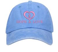 Generisch Cappellino per pizza da donna, ricamato, regolabile, per la coscienza del cancro al seno, idea regalo per donne Cappellino da baseball nero, Blu, Taglia unica