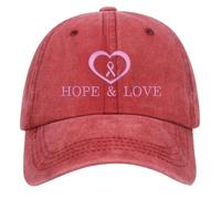 Generisch Cappellino per pizza da donna, ricamato, regolabile, per la coscienza del cancro al seno, idea regalo per donne Cappellino da baseball nero, Colore: rosso, Taglia unica