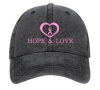 Generisch Cappellino per pizza da donna, ricamato, regolabile, per la coscienza del cancro al seno, idea regalo per donne Cappellino da baseball nero, Nero , Taglia unica
