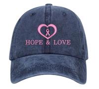 Generisch Cappellino per pizza da donna, ricamato, regolabile, per la coscienza del cancro al seno, idea regalo per donne Cappellino da baseball nero, Blu marino, Taglia unica