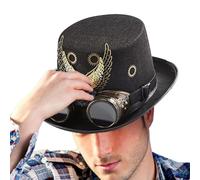 Generisch Cappello a cilindro steampunk, 32 cm, vintage, stile , accessorio per cosplay e feste in maschera, design con meccanismo antico, per carnevale, palcoscenico, teatro, fotografia