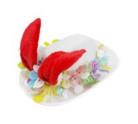 Generisch Cappello con orecchie di coniglio, cappello da cowgirl per occasioni festive, per caccia alle uova, carnevale, compleanno, feste di famiglia