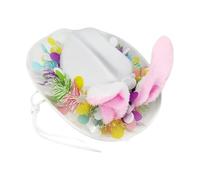 Generisch Cappello con orecchie di coniglio, e festivo per la stagione, cappello di Pasqua per bambini, per la ricerca di uova, feste di compleanno, riunioni di famiglia, feste in costume