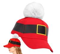 Generisch Cappello da baseball di Babbo Natale, 1 pezzo, copricapo invernale regolabile, 7 cm, accessorio di Natale, per uomini, donne, adulti, amici e familiari