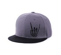 Generisch Cappello da basket, cappello da baseball, regolabile, visiera piatta, berretto da camionista, mano scheletrica, zaino a scatto, cappelli da skateboard per ragazzi e adolescenti, grigio