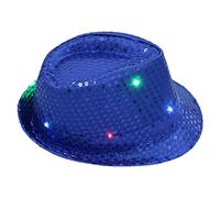 Generisch Cappello da cowboy, da donna, con paillettes, colore blu, taglia unica