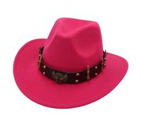 Generisch Cappello da cowboy da donna marrone da uomo, decorazione testa di toro, cappello da pirata Wide Edge Oktoberfest cappello da carnevale cappello bavarese cappello da cacciatore anni '80, RD2