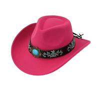 Generisch Cappello da cowboy da donna, marrone, da uomo, Wide Edge, cappello da pirata, cappello bavarese, cappello da cacciatore, costume da cowgirl anni '80, stile western, cappello jazz, cappello