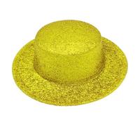 Generisch Cappello da cowboy occidentale alla moda con parte superiore piatta, filo dorato per spettacoli eleganti e feste, gold, Taglia unica