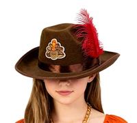 Generisch Cappello da cowboy, per uomini, per il giorno del Ringraziamento, per feste in costume, per bambini, adulti, concerti, carnevale, feste in costume