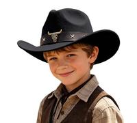 Generisch Cappello da cowboy western 2026, per piccoli esploratori e grandi avventurieri, ideale per tutti i giorni, tempo libero, materiale robusto (Clothes D5-Black, taglia unica)