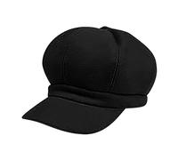 Generisch Cappello da donna e invernale in lana calda, berretto da pittore, a cupola, berretto lavorato a maglia, Nero , Taglia unica