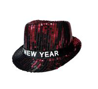 Generisch Cappello da pescatore 63 Multi Color Sequins New Year's Jazz Hat Bucket Hat Cuffia da nuoto ragazza capelli lunghi tessuto, Colore: rosso, Taglia unica