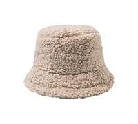 Generisch Cappello da pescatore a secchio termico invernale tinta unita per le donne, beige., Taglia unica