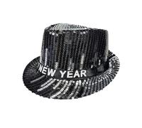 Generisch Cappello da pescatore rosso Multi Color Sequins New Year's Jazz Hat Bucket Hat in pelliccia sintetica, Nero , Taglia unica