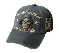 Generisch Cappello da sensibilizzazione PTSD - I miei demoni conoscono berretto da baseball, cappello da papà, protezione solare | Attività all'aperto golf, sci, ciclismo, escursionismo, pesca, viaggi