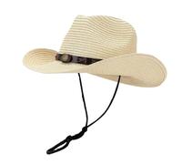 Generisch Cappello da sole con protezione per il collo, da uomo, estivo, casual, vacanze, stile panama, cappello di paglia, beige., Taglia unica