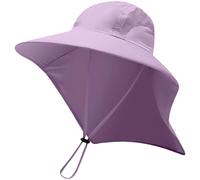 Generisch Cappello da sole unisex con tesa larga 12,4 cm e protezione per il collo, cappello da pesca, per circonferenza della testa 55-60 cm, pieghevole, leggero, ad asciugatura rapida, per