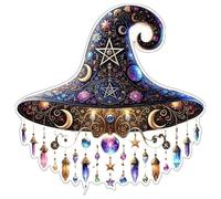Generisch Cappello da strega di Halloween, decorazione per finestre, cappello da strega per Halloween, decorazione stagionale 2D, per casa, soggiorno, camera da letto, ingresso, telaio della porta