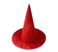 Generisch Cappello da strega per Halloween, per costume da spaventoso gotico, con glitter (rosso, taglia unica)
