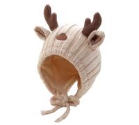 Generisch Cappello di Babbo Natale Caldo Berretto Invernale per Bambini con Carino Design per Neonati e Piccoli Bambini come Comodo Copricapo per il Freddo, beige., 0-24 Mesi