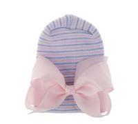 Generisch Cappello per bambini e bambine, con fiocco e nodo turbante, Azzurro, 0-3 Monate