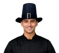 Generisch Cappello per il giorno del Ringraziamento per adulti, cappello da pellegrinaggio nero, elegante cappello casual con cintura, classico cappello per il giorno del Ringraziamento con fascia