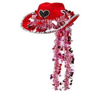 Generisch Cappello per San , copricapo a forma di cuore, romantico cappello western come costume, per adulti, uomini, donne, attività all'aperto, cosplay, campeggio, viaggi, festival