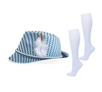 Generisch Cappello tedesco | Divertente set di copricapo con calze, cappelli divertenti e feedora per uomini, adatto per feste, traslotti, danza, dimostrazioni e palcoscenico, donne, uomini, bambini