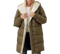 Generisch Cappotti invernali da donna lunghi in pile Sherpa giacche foderate, parka cappotto invernale caldo parka giacca lunga invernale con cappuccio giacca da donna taglie forti, Verde militare