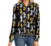 Generisch Cappotto corto da donna Carnival Fashion con perle, Nero , M