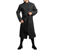 Generisch Cappotto Gambeson imbottito da uomo, con fibbie, invernale, caldo, in acetone, antivento, per attività all'aria aperta vichinga, lungo, gotico, vittoriano, uniforme, per altalena medievale