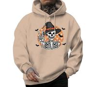 Generisch Cappotto gotico da donna con cappuccio, giacca punk outfit inverno luna stampa giacca da montagna streetwear felpa con cappuccio Halloween carnevale costume steampunk abbigliamento festa
