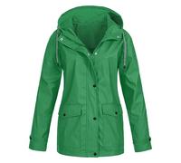 Generisch Cappotto impermeabile da uomo nero, trench da uomo, per autunno e autunno, lungo, parka pioggia, antivento, impermeabile, giacca per le mezze stagioni, oversize, unisex, per tutti i giorni