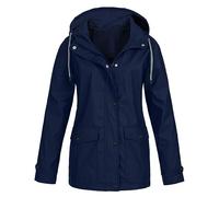 Generisch Cappotto impermeabile da uomo nero, trench da uomo, per autunno e autunno, lungo, parka pioggia, antivento, impermeabile, giacca per le mezze stagioni, oversize, unisex, per tutti i giorni