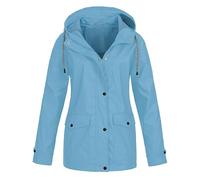 Generisch Cappotto impermeabile da uomo nero, trench da uomo, per autunno e autunno, lungo, parka pioggia, antivento, impermeabile, giacca per le mezze stagioni, oversize, unisex, per tutti i giorni