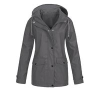 Generisch Cappotto impermeabile da uomo nero, trench da uomo, per autunno e autunno, lungo, parka pioggia, antivento, impermeabile, giacca per le mezze stagioni, oversize, unisex, per tutti i giorni