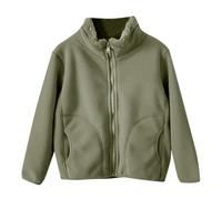 Generisch Cappotto invernale da donna, con fodera in pile, lunghezza media, per bambini, ideale come regalo per l'autunno, verde, 1-2 Anni
