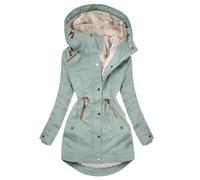 Generisch Cappotto invernale da donna, lungo, invernale, con calda imbottitura, parka invernale, giacca parka invernale, giacca parka alla moda, giacca buffer, cerniera classica, trapuntata, giacca