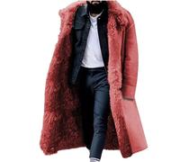 Generisch Cappotto invernale da uomo lungo cappotto di pelliccia foderato cappotto invernale spesso cappotto da uomo giacca lunga inverno caldo cappotto di pelliccia di agnello esterno colletto alto