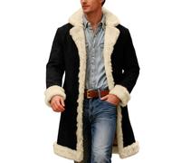 Generisch Cappotto invernale, giubbotto in tinta unita per la stagione calda, accogliente giacca invernale per uso quotidiano, interno ed esterno, Nero , XXL